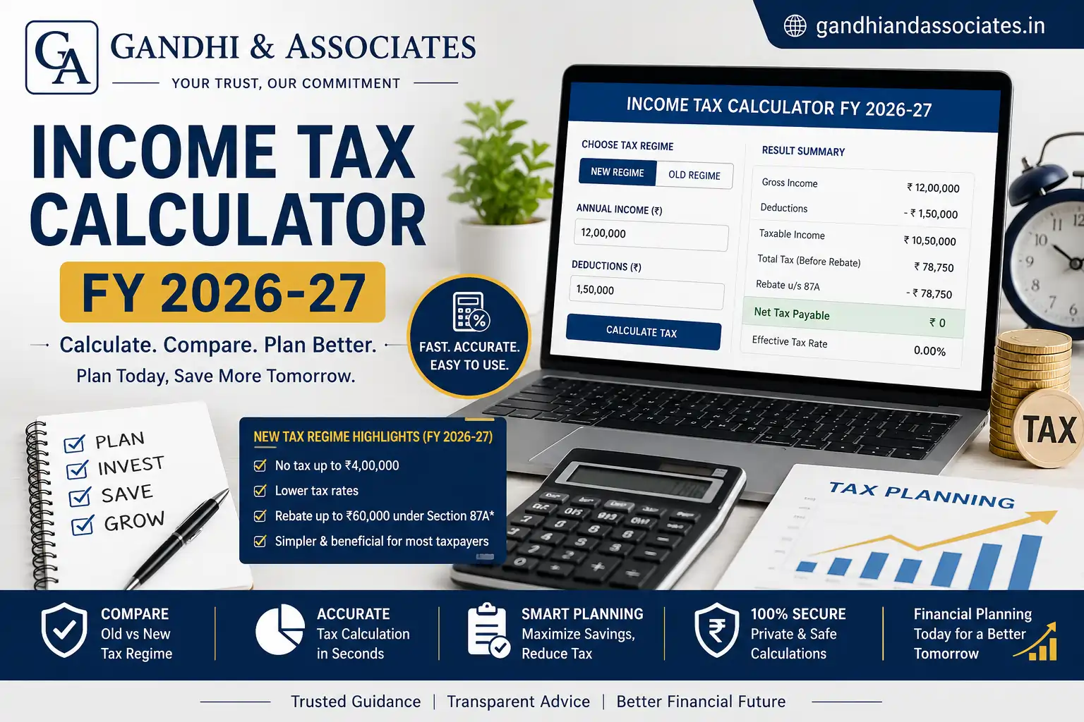 Income Tax Calculator FY 2026-27